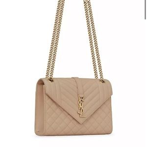 YSL MEDIUM ENVELOPE IN QUILTED SHOULDER BAG